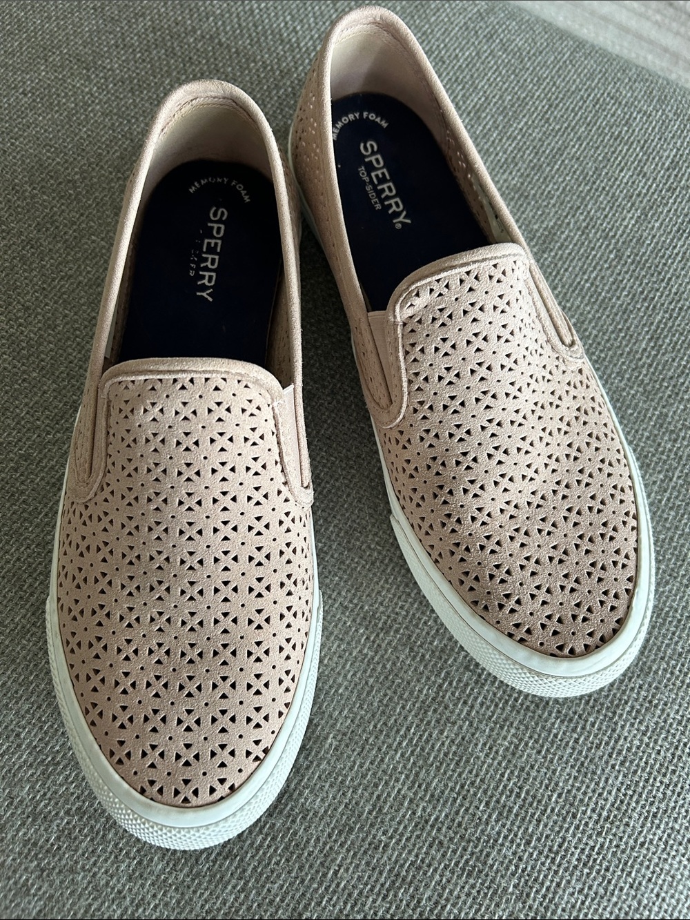Sperry Women’s Blush Pink Perforated Slip-On Sneakers